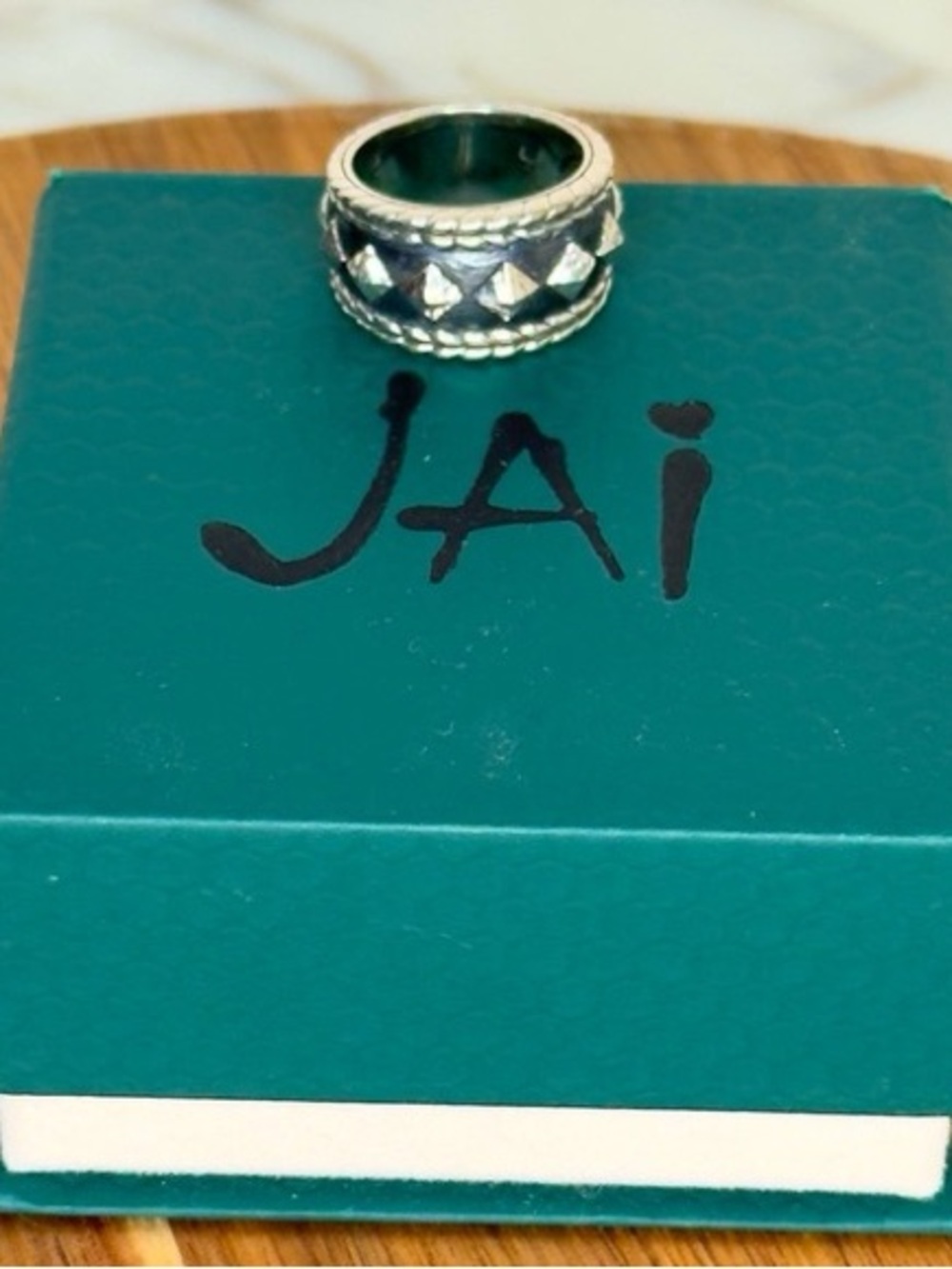 John Hardy designed JAI, Sterling Silver Textured,studded,raised,rope ring